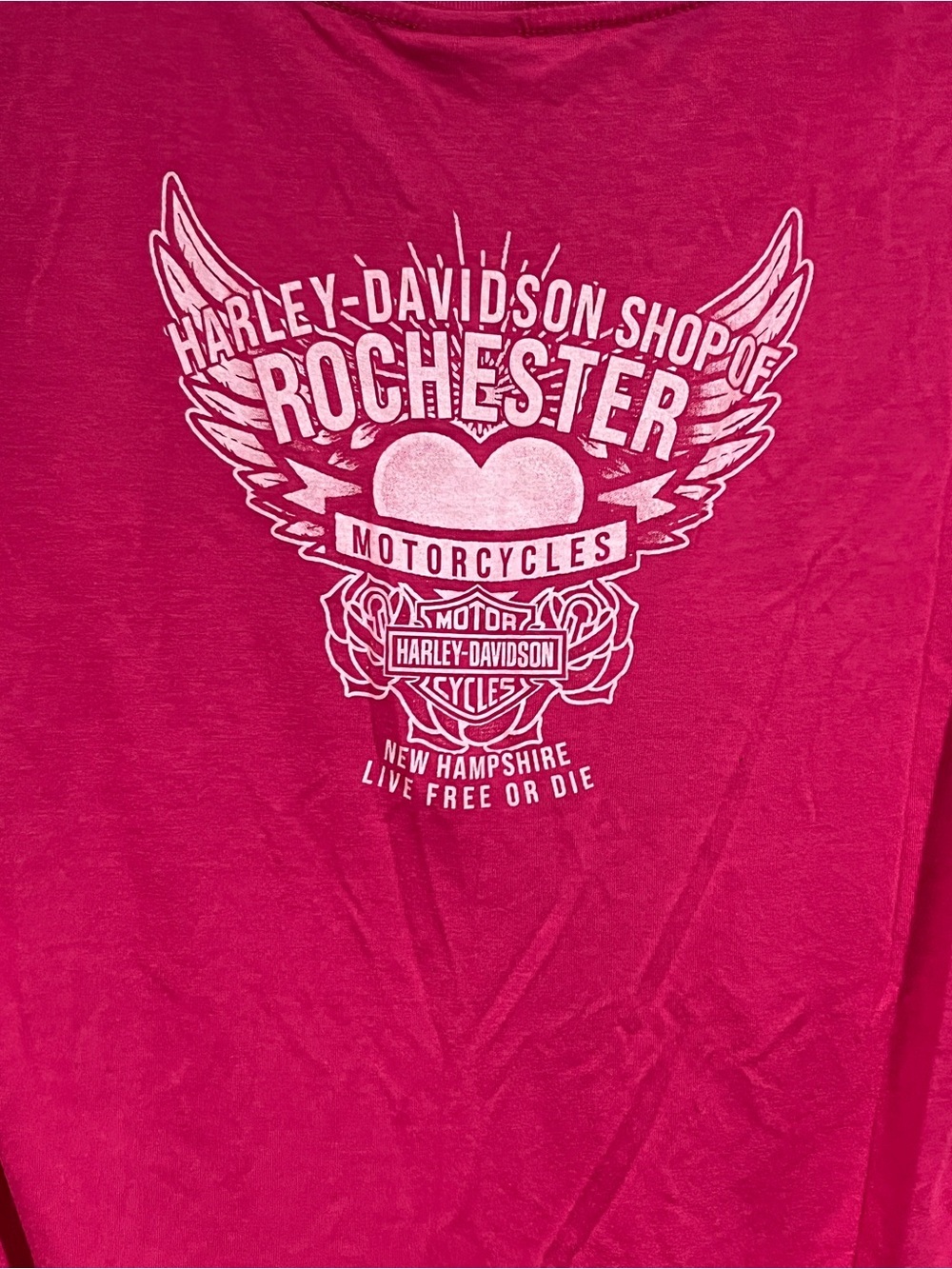 Harley-Davidson Hot Pink Short Sleeve Tee with Raised Logo - Picture 3 of 13